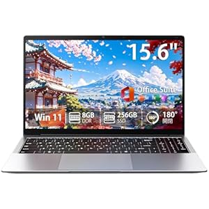 Moxalc 15.6インチ ノートパソコン Celeron N4000 プロセッサー 8GBメモリ 256GB SSD Windows 11 Pro Office搭載 フルHD IPS液晶