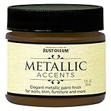 Rust-Oleum Metallic Accents 255330 Decorative 2-Ounce Trail Size Water Based One Part Metallic Finis