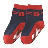 (チャックル) chuckle *ボンシュシュ*クルーソックス【9-12cm・12-15cm・滑り止め付き】 レッド 12-15cm P9314-15-21