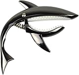 ギター カポタスト ワンタッチ カポタスト シャーク 鮫形 ギター カポ アコギカポ エレキギター カポタスト フォークギターウクレレ用 高級亜鉛合金 (ブラック)