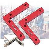 SILIVN 直角定規 L形 コーナークランプ 固定工具 90度 直角 木工用 木材 圧着 接着 溶接 DIY工具 2個セット レッド