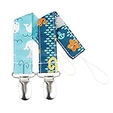 Bumkins Pacifier Clip 2 Pack, Boy (B90-Sea Friends/Whales) by Bumkins