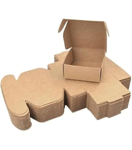 Amazon | 日本製 無地 ギフトボックス 7cm × 7cm × 2.5cm 茶色 60枚