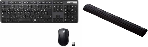 Elecom TK-FDM110MBK Wireless Keyboard with Receiver, Wrist Rest Set, Membrane, Thin, Full Keyboard, Includes Mouse, Black - 1