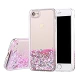 iPhone 7ケース、Saus Iphone 7ケース、面白い液体注入withフローティングBling Glitter SparkleダイナミックFlowingハイブリッドバンパーケースfor Ap