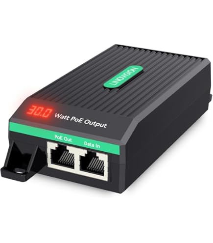 PoEインジェクター パワーオーバーイーサネット 52V 30W アダプター 30W Gigabit Single Port Power Over Ethernet PoE Injector, 802.3at