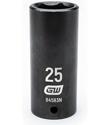 GEARWRENCH 1/2" Drive Standard Impact Socket – 27mm, 6-Point, Chrome Molybdenum, Black Oxide, Off-Corner Loading