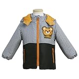 ジャンパー 中綿ジャケット ベビー 男の子 クマワッペン 防寒 フード コート ブラック 95cm