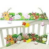 Jollybaby ベビーバンパー 布の絵本 動物いっぱい 怪我から保護 リバーシブル かわいい (キリン)