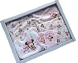 ベビー肌着 出産祝い ディズニー 肌着セット ミッキー ミニー ベビー 短肌着 コンビ肌着 グレコロンパス スタイ ミトンギフト(ピンク)