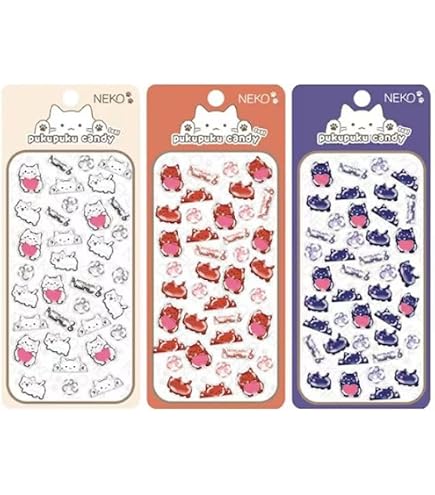 Amazon.co.jp: NEKOぷくぷくキャンディシール かわいい 立体 シール