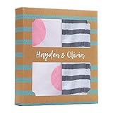 Hayden & Olivia Muslin Swaddle Blanket – 100 %オーガニックコットンピンクとグレー新生児2 - Pack Set for Girls – Large、ソフト