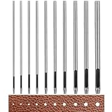 穴あけポンチ 10サイズ 0.5mm/0.8mm/1mm/1.2mm/1.5mm/2mm/2.5mm/3mm/3.5mm/4mm ハトメ抜き 丸形 円型 スチール製 打ち具 革 穴あけ道具 中空 ベルトポンチ 工具穴あけポンチ セット ベルト 財布 腕時計 ポンチ穴あけ 革細工 (10サイズ)