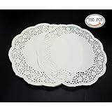 IDS Disposable Paper Lace Doilies, Round Lace Paper Doilies 27cm, 150 Pcs