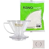 KONO式(コーノ式) コーヒードリッパー MDK-21、コーヒーフィルター MD-25 セット (1~2人用) オリジナルペーパータオル(4枚重ね8枚入)