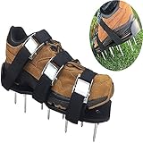 芝生 エアレーション ガーデン スパイク 靴 園芸用 芝生穴あけ用 足取り付け ガーデニング シューズ 農業用 芝生通風 農作業 庭の草 金属爪 園芸建設業用 建設業用 組み合わせ 実用 (グリーン)