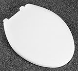 細長いソリッドプラスチックToilet Seat with top-titeヒンジ ブラック 380TC 006 1