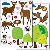 Wandkings wall stickers Cute Forest Animals Sticker Set - more than 35 stickers on 2 US letter sheet