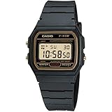 Casio F91WG-9 メンズ レトロブラックバンド ゴールドフェイス アラーム クロノグラフ デジタルウォッチ