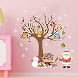 Merry Christmas Santa Cluas Gifts Snowman Olws Christmas Tree Removable Wall Stickers For Shop Windo