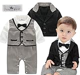 Platina Bear (プラチナベア) フォーマル スーツ タキシード 男の子 ロンパース ジャケット 蝶ネクタイ 赤ちゃん 新生児 子供 長袖 カバーオール 70 80 90 サイズ (70サイ