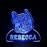 ws1078-tmピットブル犬Personalized Night Light名前Day / NightセンサーLEDサイン