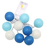 LED ストリングスライト 電池式 イルミネーションライト 20球2.3m 10球1.2m 綿の球 ライト クリスマス 結婚式 パーティー電飾 花火会