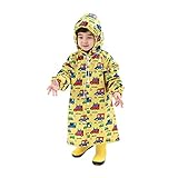 【Ludus Felix】レインコート キッズ 子供 男の子 女の子 レインウェア 雨具 カッパ (L, イエロー 汽車)