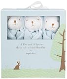 Angel Dear Blankie　ブランケット　出産　祝い　青　ウサギ　3個セット