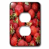 3dRose lsp_194652_6 Print of Closeup of Fresh Ripe Strawberries 2 Plug Outlet Cover [並行輸入品]