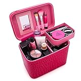 FYX 化粧品収納　収納ケース　コスメBOX メイク用品収納 小物入れ 大容量　鏡付き　取っ手付　携帯に便利 (ピンクⅡ)