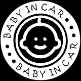 ベイビー イン カー ステッカーbaby in car /車用/シール/ Vinyl//ステッカー/bicr04 (白)