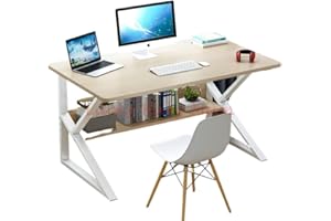 SG Stock | 【K Frame Computer Table】Study Table/Computer Desk with Shelf Multiple (Beige,100x60x71.5cm)