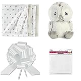 Carters Owl Receiving Blankets + Owl Plush Friend Gift Set Bundle 5 PC [並行輸入品]