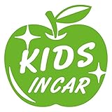 imoninn KIDS in car ステッカー　【シンプル版】　No.63　リンゴ　（黄緑色）