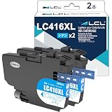 LCL Brother用 ブラザー用 LC416 LC416XL LC416C LC416XLC 顔料 (2パック シアン) 互換インクカートリッジ 対応機種：Brother DCP-J4140N MFC-J4440N MFC-J4540N MFC-J4940DN DCP-J4143N MFC-J4443N MFC-J4543N