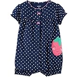 カーターズ（Carter's）女の子用紺水玉イチゴお出かけ用半袖クリーパー (6months(61-68cm)) [並行輸入品]