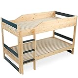 LOWYA （ロウヤ） ベッド 2段ベッド セパレート可能 すのこ パイン材 無垢材 高さ調節可能 シングルベッド キッズベッド 子供 新生活 おしゃれ ナチュラル/ネイビー