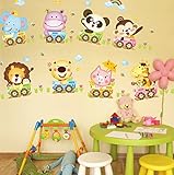 TOTOMO #W107 Cute Animal Train Wall Decal Sticker for Nursery and Kids Room [並行輸入品]