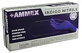 Ammex AINPF Indigo Nitrile Glove, Medical Exam, Latex Free, Disposable, Powder Free, Medium (Case of
