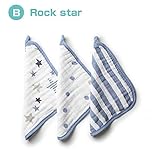 aden + anais (エイデンアンドアネイ) ウォッシュクロス 3枚セット タオル ハンカチ 出産祝い 【並行輸入品】 B Rock star