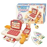 プレイキャッシュレジスター、スキャナー付きプレイキャッシュレジスター、多機能キャッシュレジスター、子供のおもちゃのレジ、ライトとサウンド付きのキャッシュレジスター、長持ち、誕生日に多目的に使用できます。