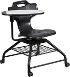 Black Mobile Classroom Chair with Swivel Tablet Arm [並行輸入品]