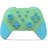 Switch コントローラー 2021年NEWモデル スイッチコントローラー 無線 HD振動 NFC ジャイロセンサー Amiibo搭載 TURBO連射機能付き スイッチの全てシステムに対応 日本語取扱説明書(グリーン＆ブルー)