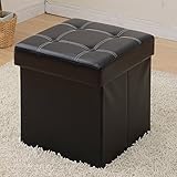 山善(YAMAZEN) リビング収納スツール 38×38cm LS-38(BK)P ブラック(合皮)