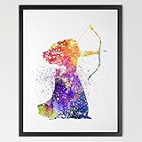 Dignovel Studios 8X10 Brave Merida Watercolor illustration Art Print kids watercolor print Nursery d