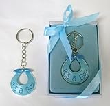 Lunaura Baby Keepsake - Set of 12 Boy Baby Bib Key Chain Favors - Blue by Lunaura