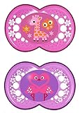 MAM Crystal Silicone Pacifier, Pink, 6 Plus Months, 2-Count by MAM [並行輸入品]