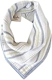 kishu baby Organic Bandana Bib Reversible Sage Gray Stripe, Multicolor, One Size by Kishu Baby