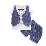 YUEGUANG 子供服 キッズ Tシャツ & パンツ 上下 2点セット 半袖 春夏 かわいい ファッション 子供服 男の子 ボーイズ ベビー 幼児服 キッズ服 普段着 カジュアル セット (70cm
